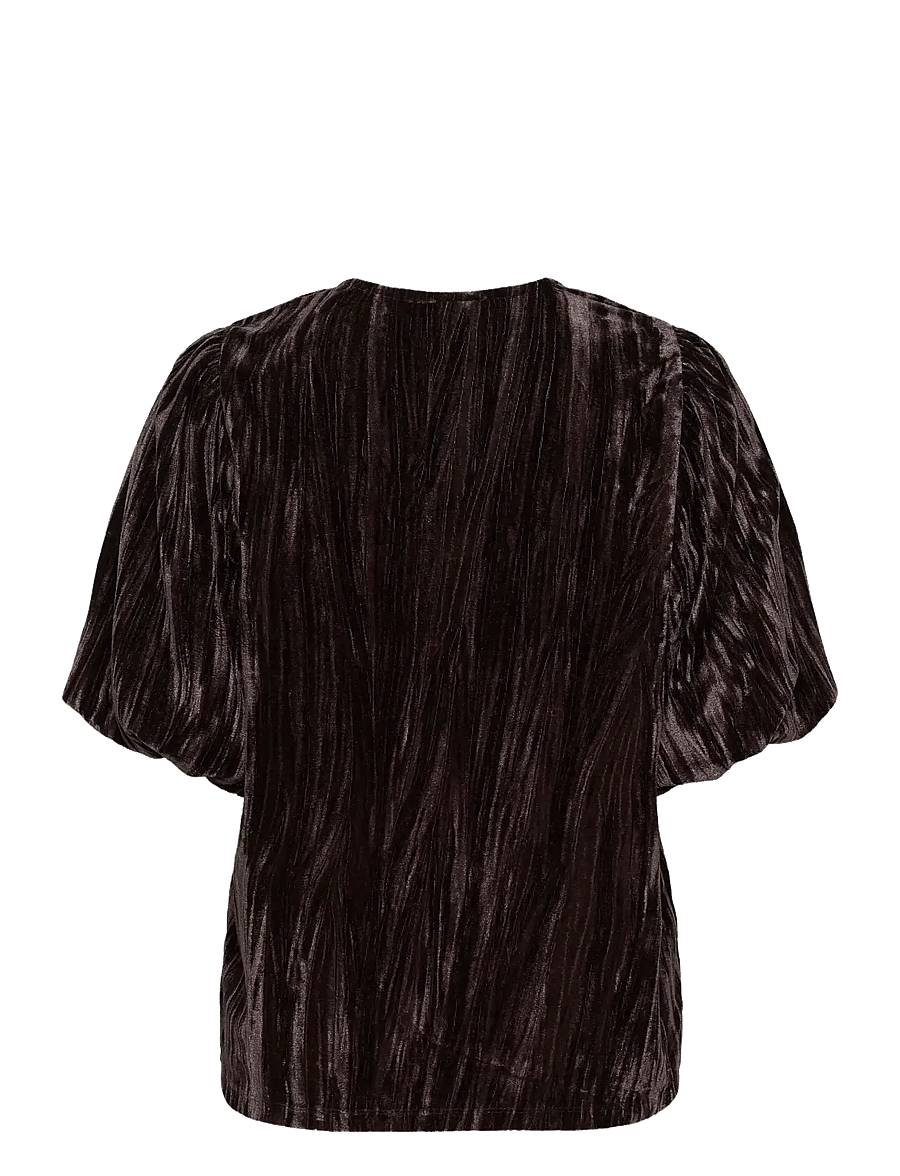 Kaffe - KAelva Jersey Blouse - kurzärmelige blusen - black coffee - 2