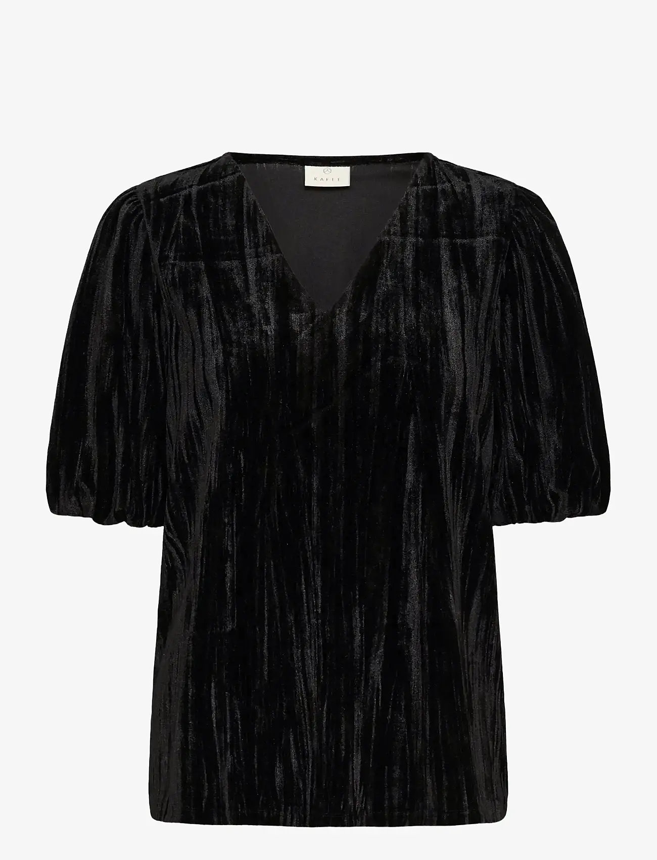 Kaffe - KAelva Jersey Blouse - lühikeste varrukatega pluusid - black deep - 0