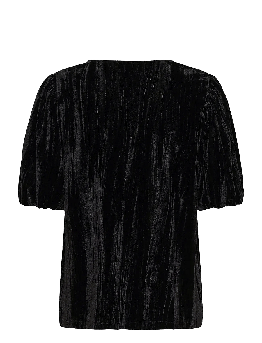 Kaffe - KAelva Jersey Blouse - kurzärmelige blusen - black deep - 2