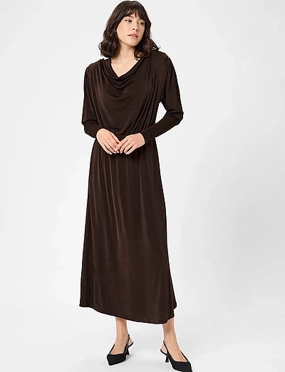 Kaffe KAgina Jersey Dress - Sukienki na imprezę - BLACK COFFEE / brown