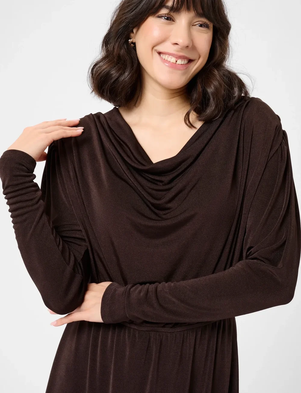 Kaffe - KAgina Jersey Dress - festklänningar - black coffee - 4