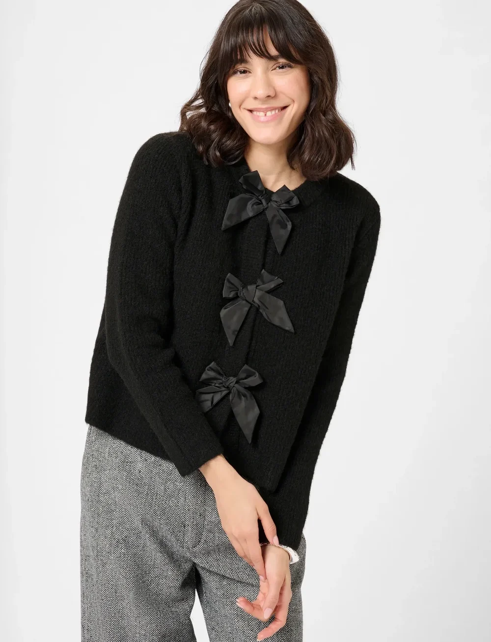 Kaffe - KAmay Knit Cardigan - koftor - black deep - 0