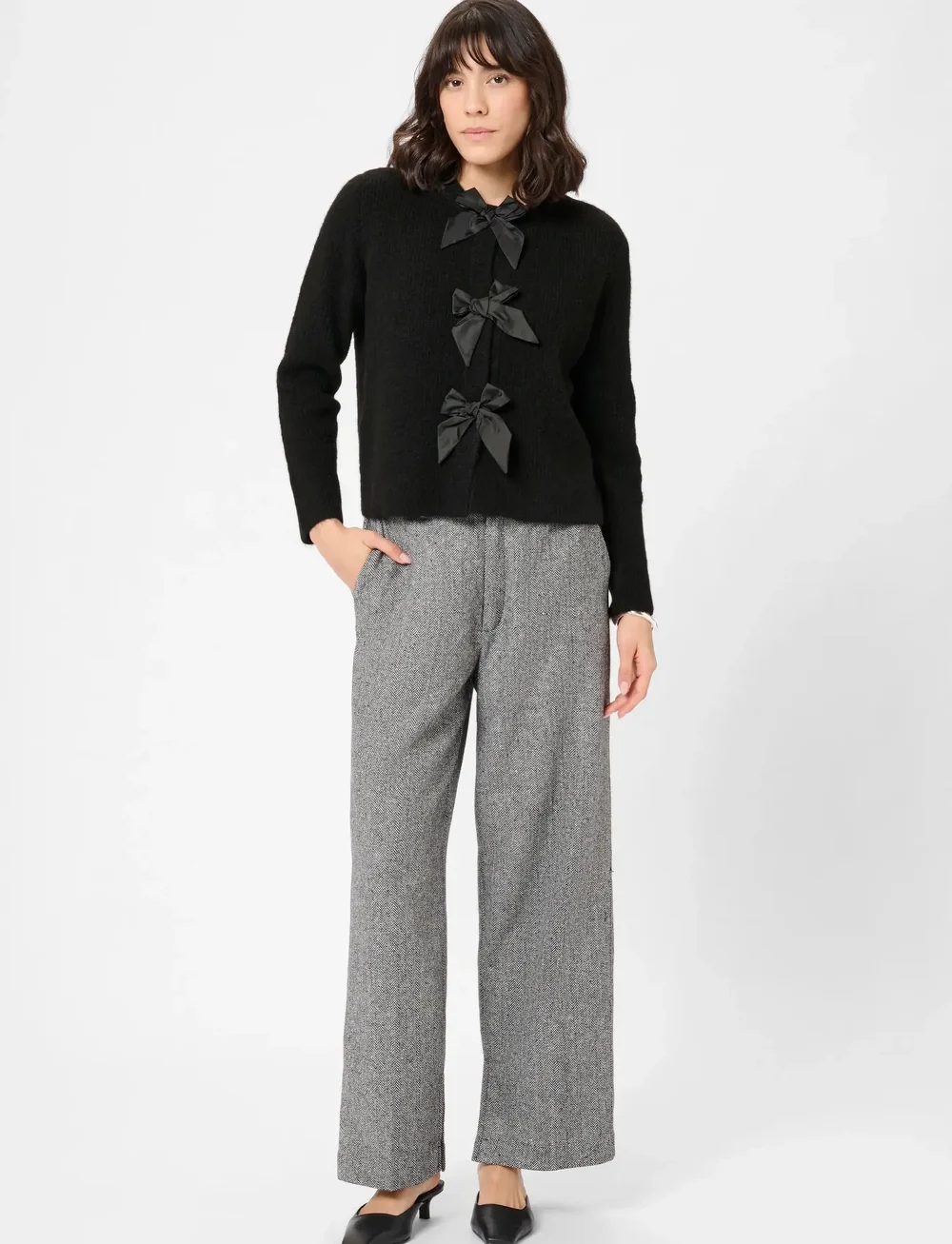 Kaffe - KAmay Knit Cardigan - koftor - black deep - 3