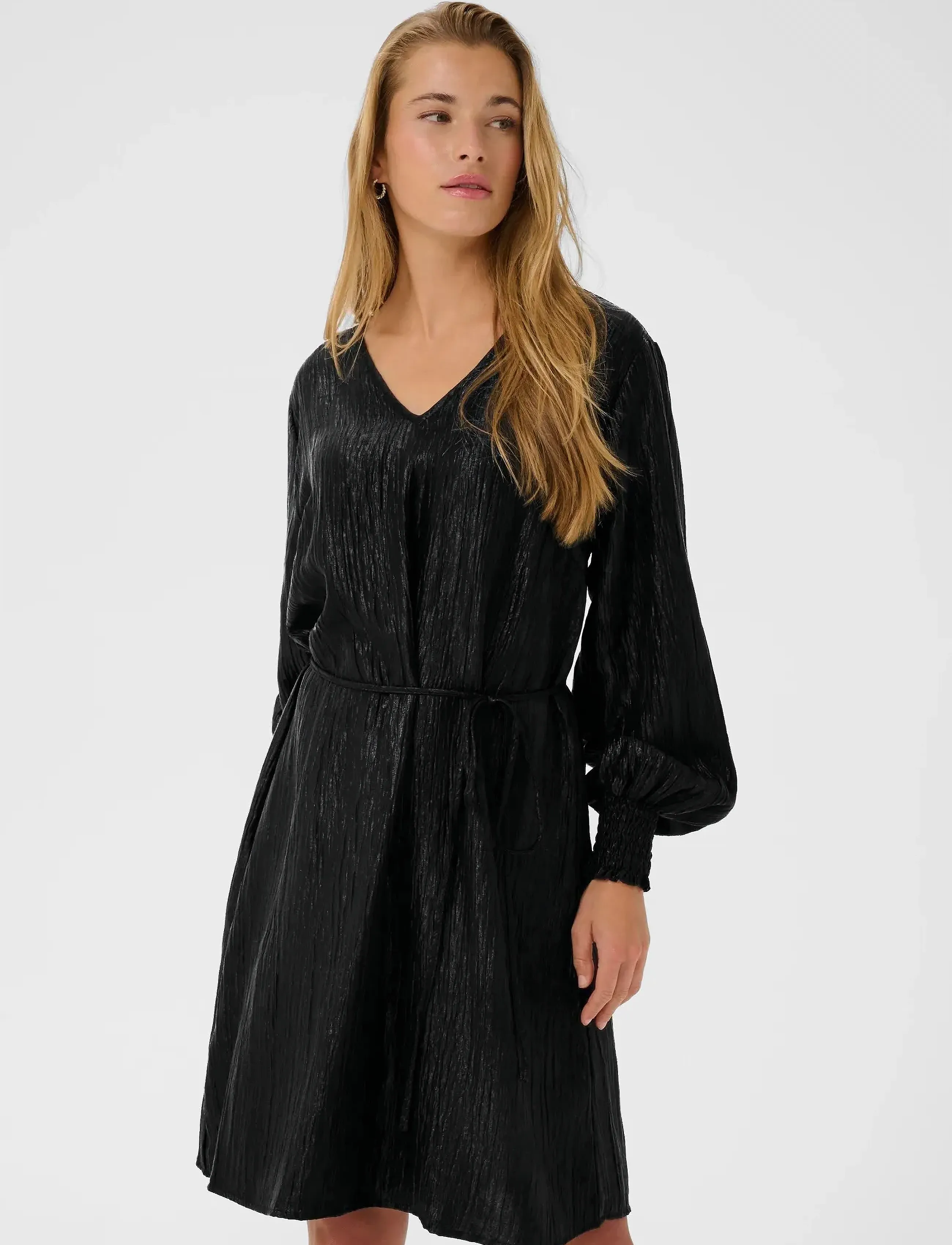 Kaffe Karizz Short Dress, Kvinder, Glitrende Kort Kjole, Sort, Str: 46