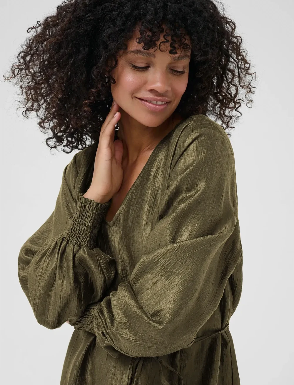 Kaffe - KArizz Short Dress - festklänningar - ivy green - 5