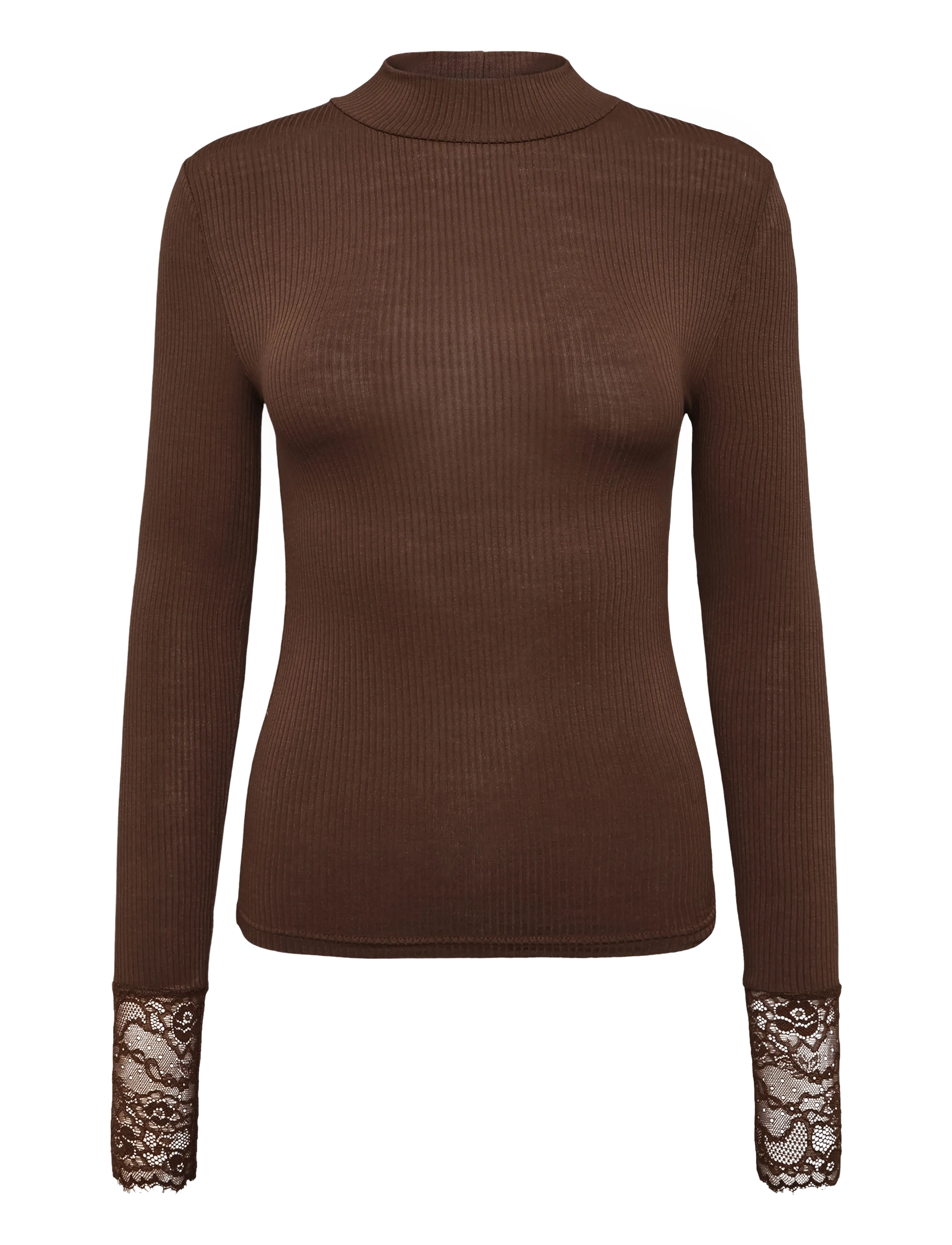 Kaffe KAomi Turtleneck T-Shirt - T-shirts & Toppe - CARAFE / brown