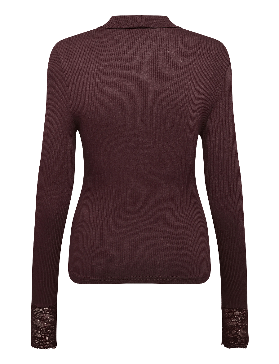 Kaffe - KAomi Turtleneck T-Shirt - kõrge kaelusega kudumid - fudge - 1
