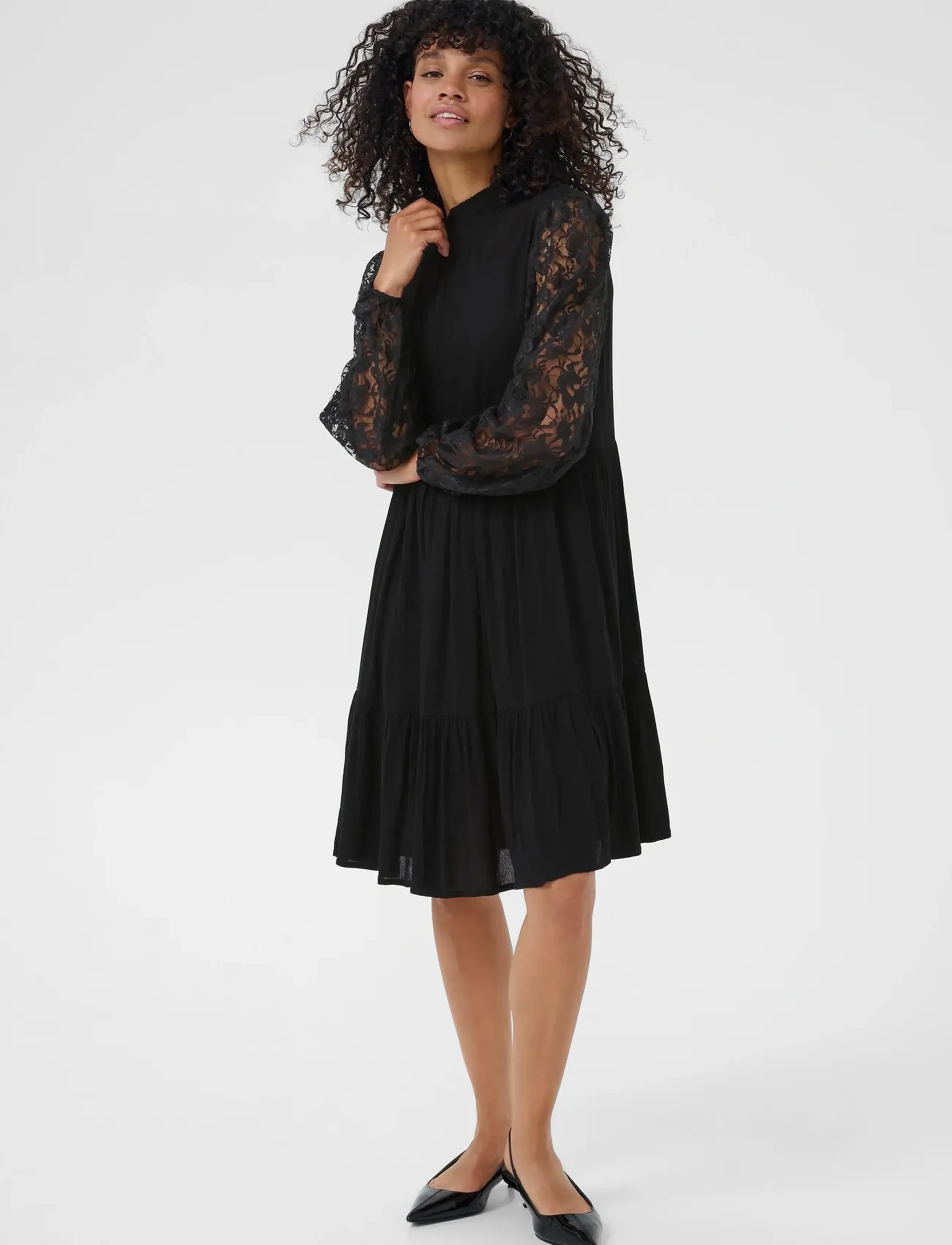 Kaffe - KAstine Amber Lace Dress - nėriniuotos suknelės - black deep - 3
