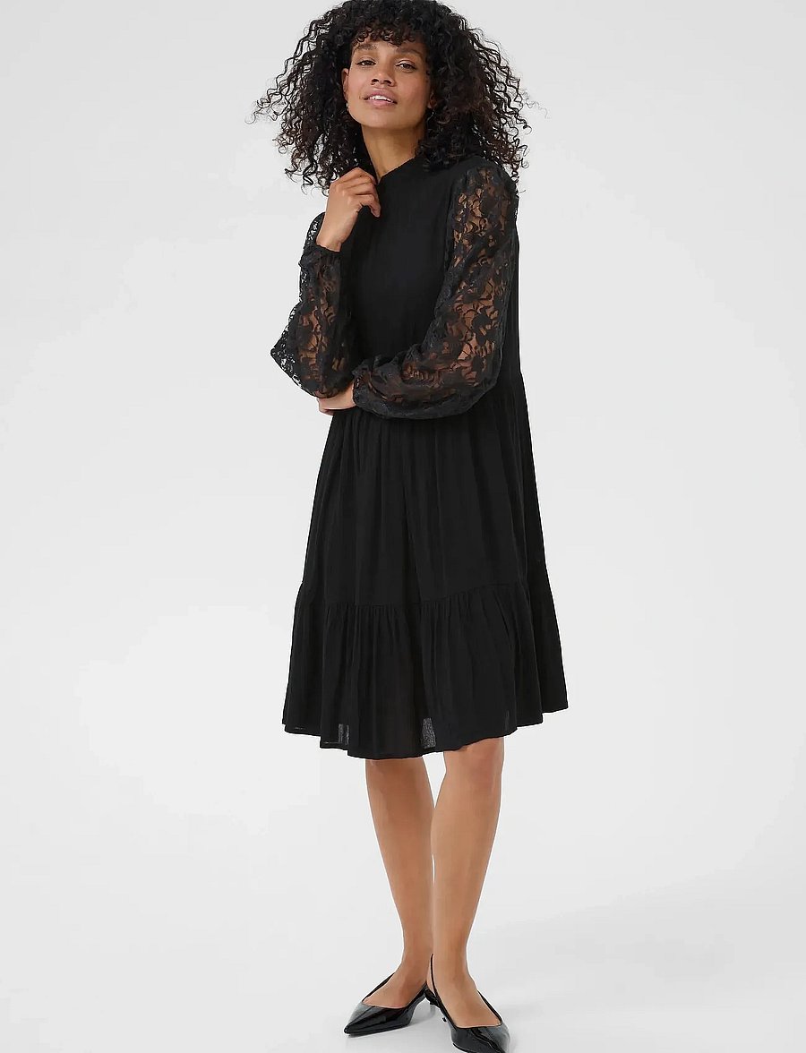 Kaffe - KAstine Amber Lace Dress - spetsklänningar - black deep - 3