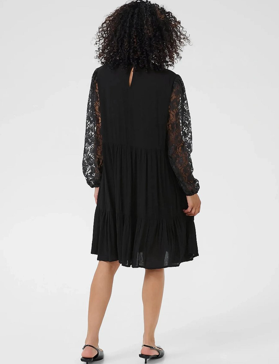 Kaffe - KAstine Amber Lace Dress - spetsklänningar - black deep - 4