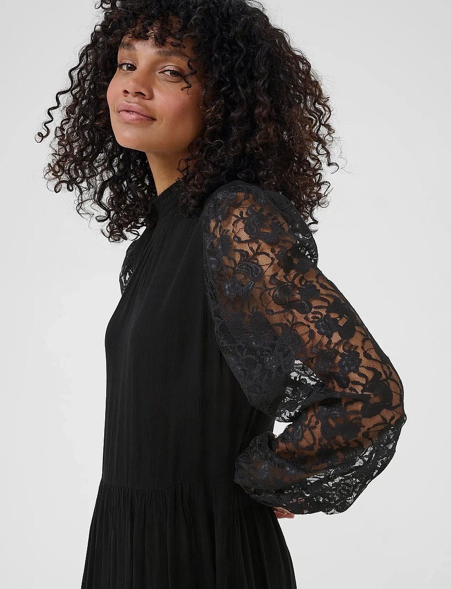 Kaffe - KAstine Amber Lace Dress - spetsklänningar - black deep - 5