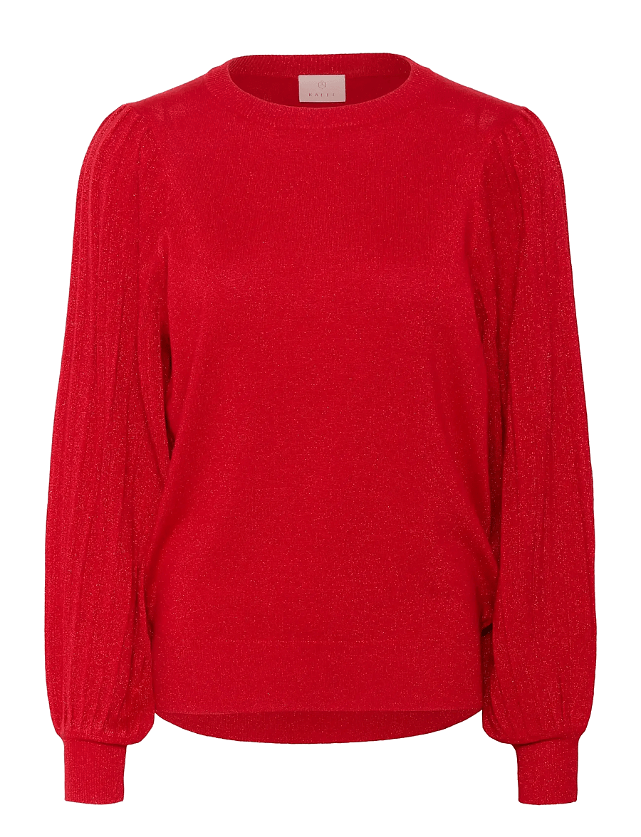 Kaffe - KAregina Pleat LS Pullover - pullover - haute red - 1