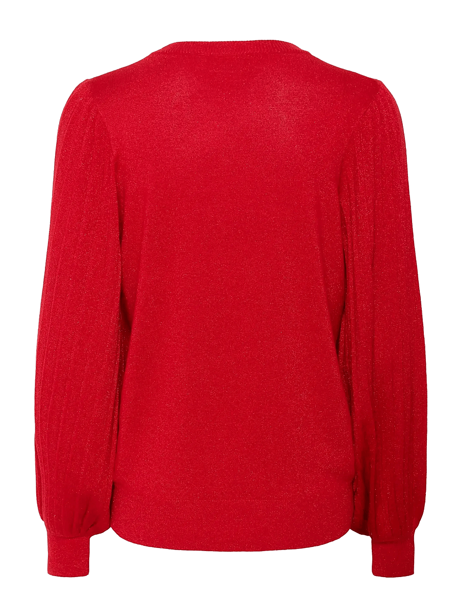Kaffe - KAregina Pleat LS Pullover - pullover - haute red - 2