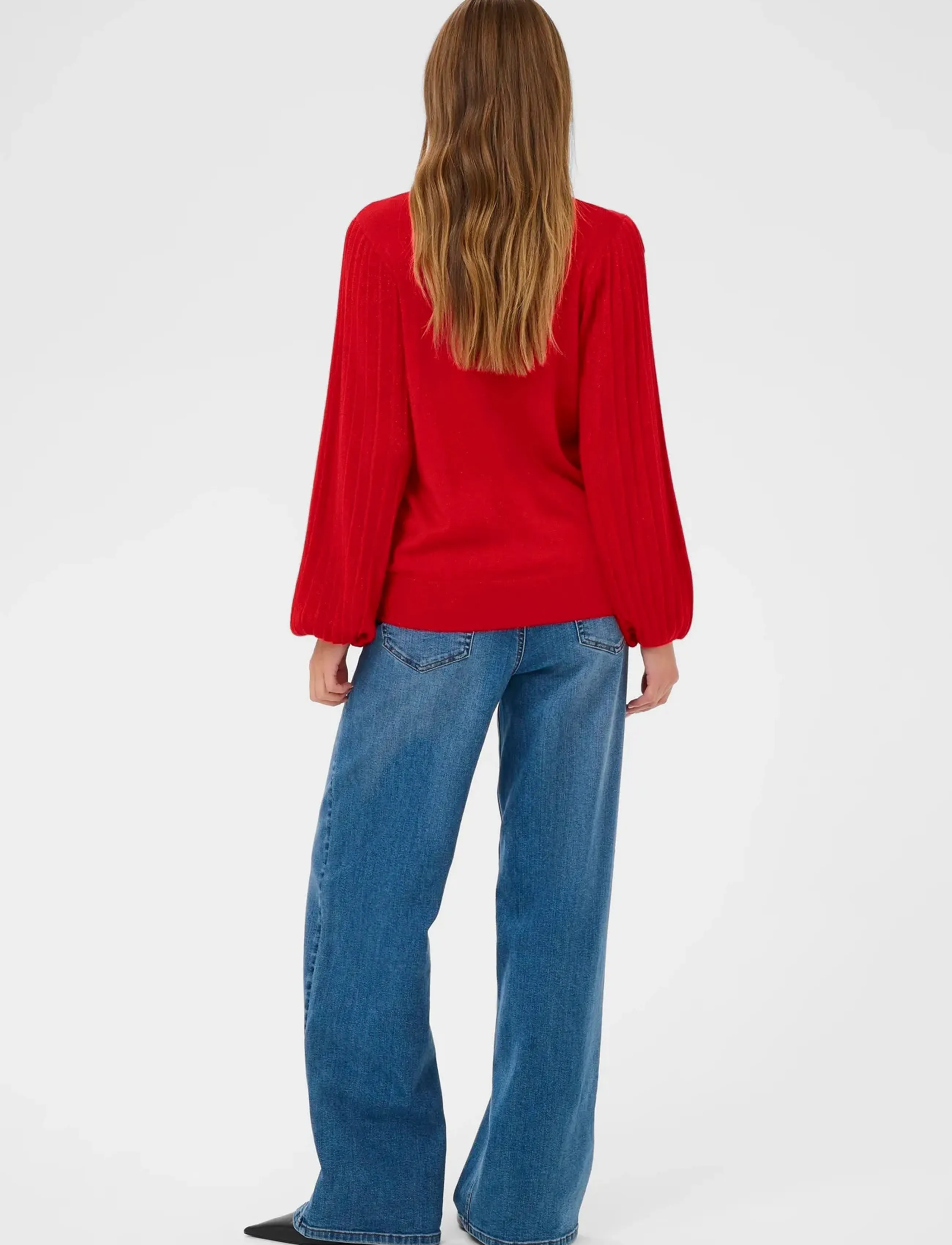 Kaffe - KAregina Pleat LS Pullover - pullover - haute red - 4