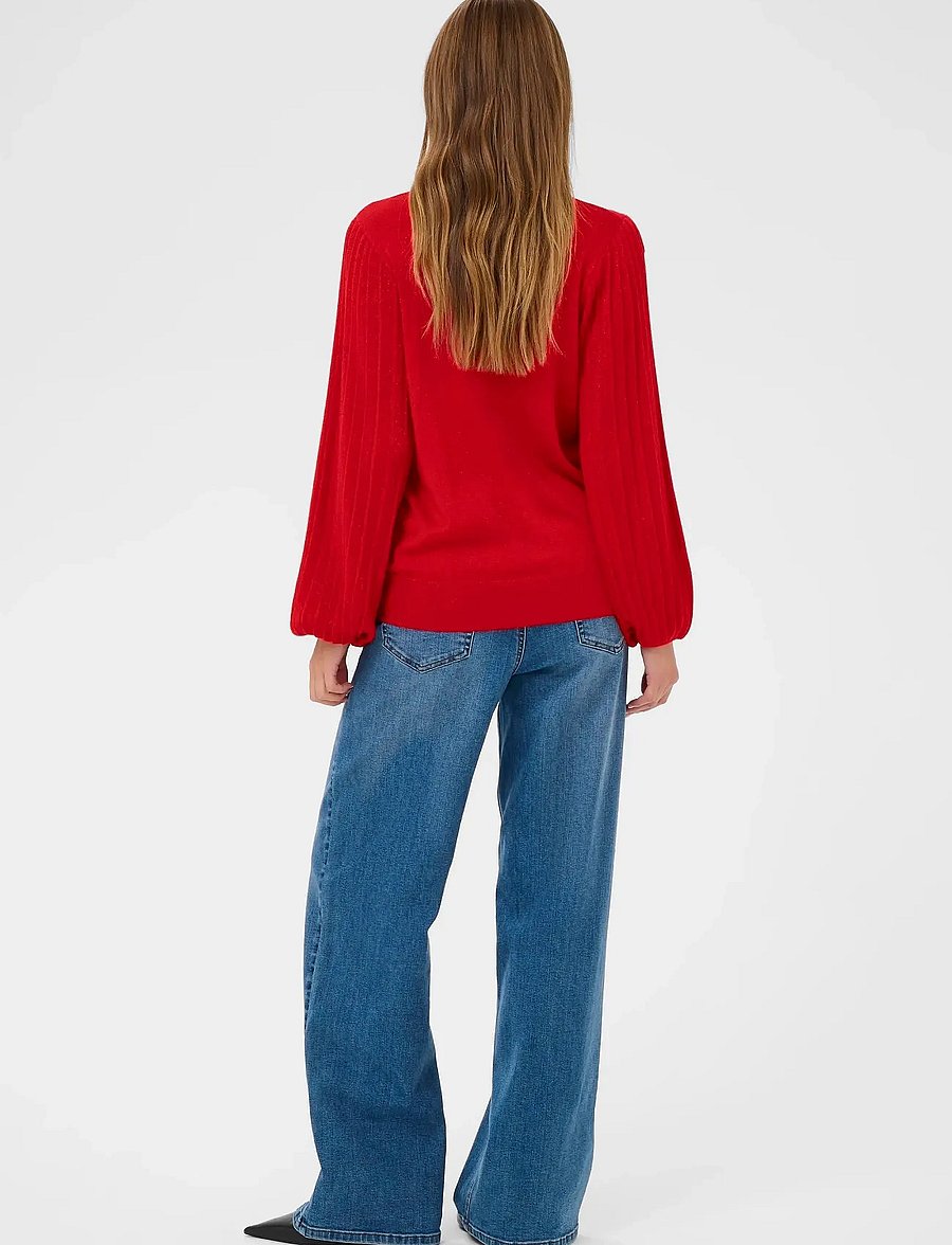Kaffe - KAregina Pleat LS Pullover - pullover - haute red - 4