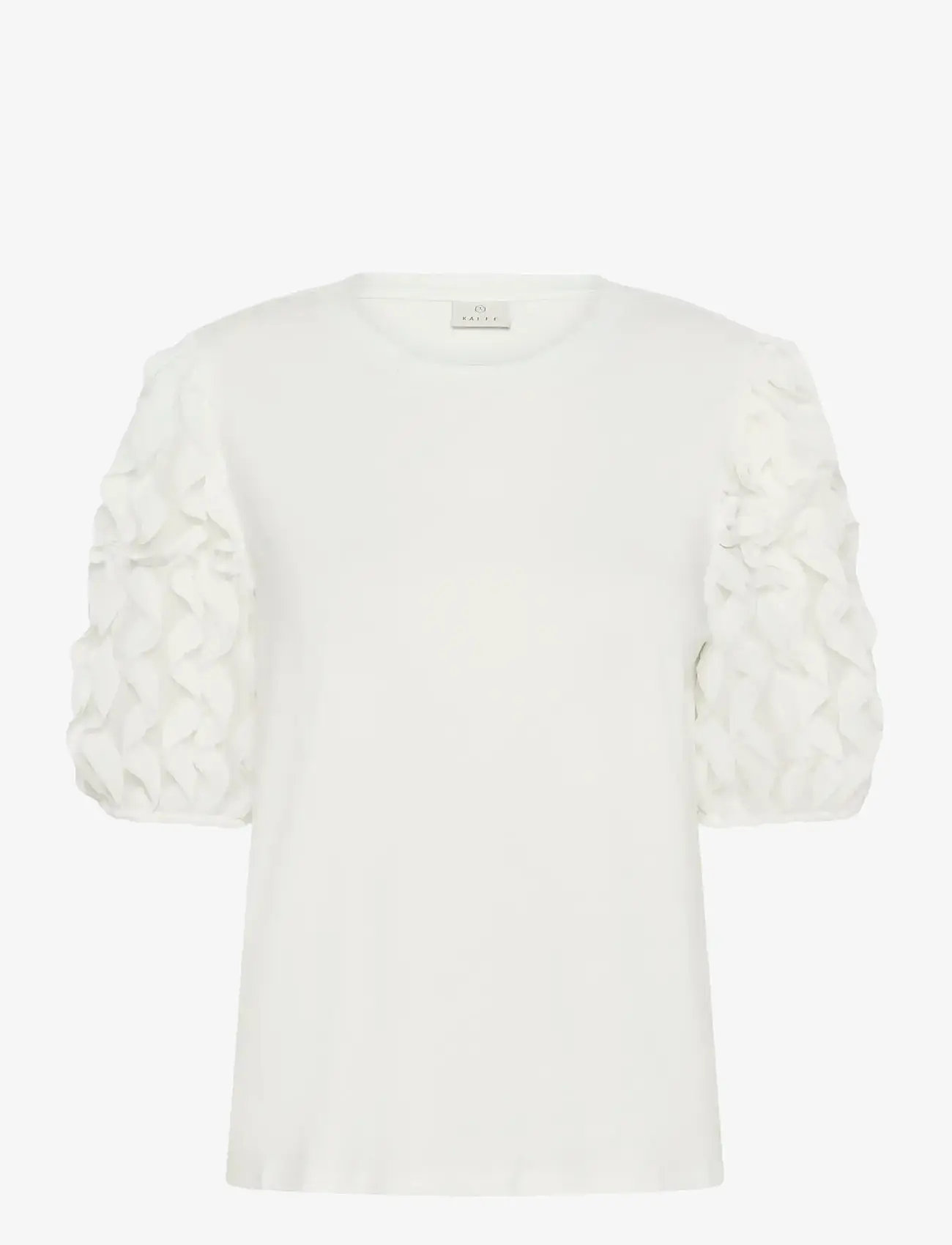 Kaffe - KAlinda Frill T-Shirt - t-shirts - chalk - 1