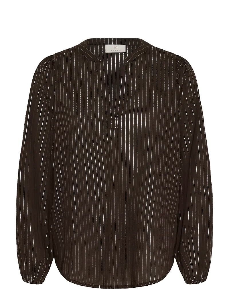 Kaffe - KAluise Blouse - langærmede bluser - black coffee - 0