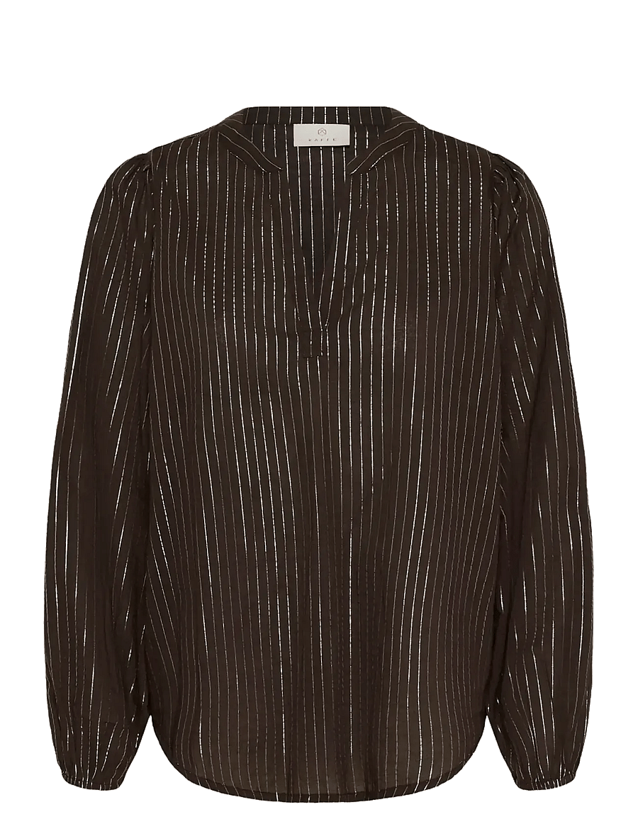 Kaffe - KAluise Blouse - langärmlige blusen - black coffee - 0