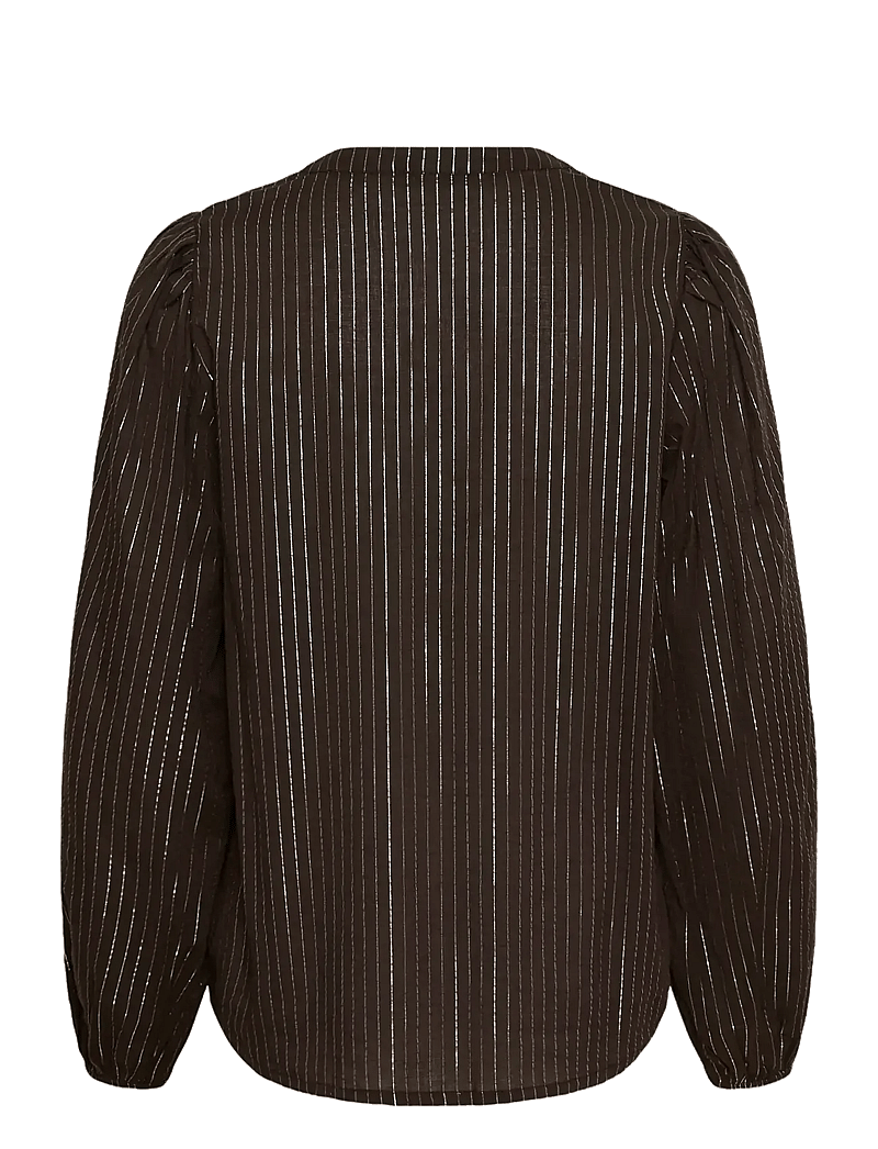 Kaffe - KAluise Blouse - langærmede bluser - black coffee - 1