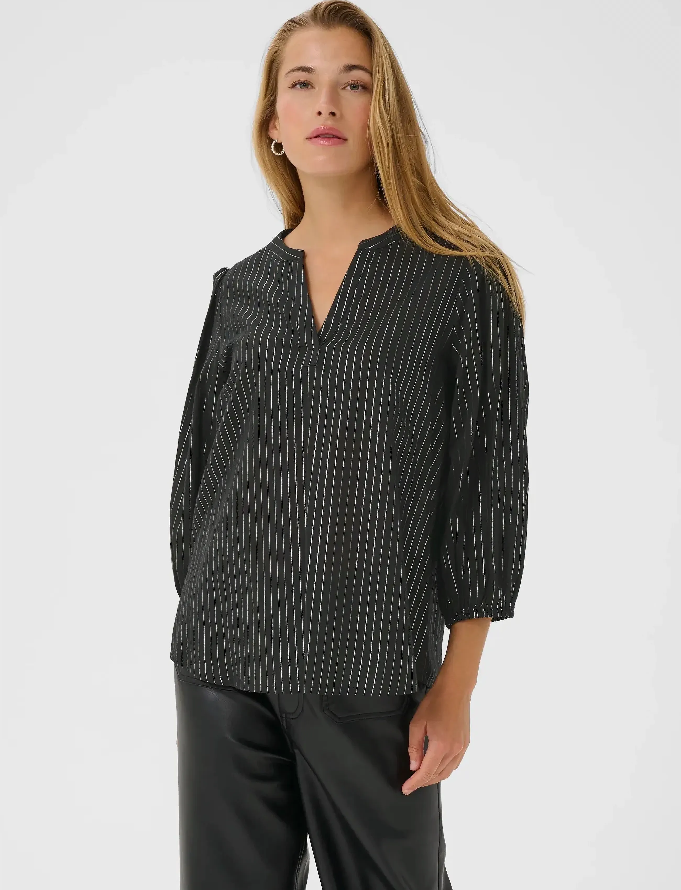 Kaffe Kaluise Blouse, 34, Black, Bluser > Langærmede, Dame