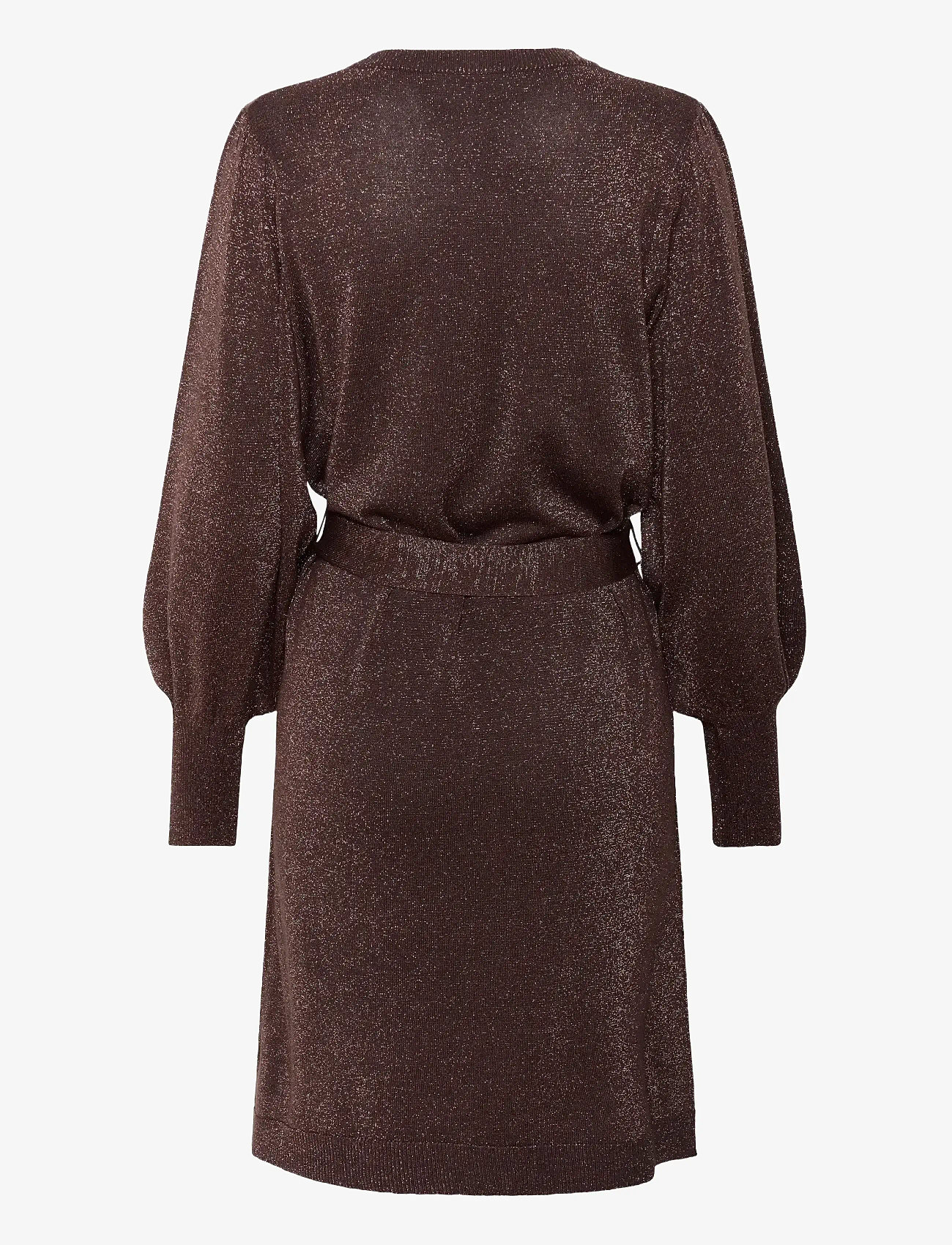 Kaffe - KAregina Knit Belt Dress - kootud kleidid - black coffee - 2