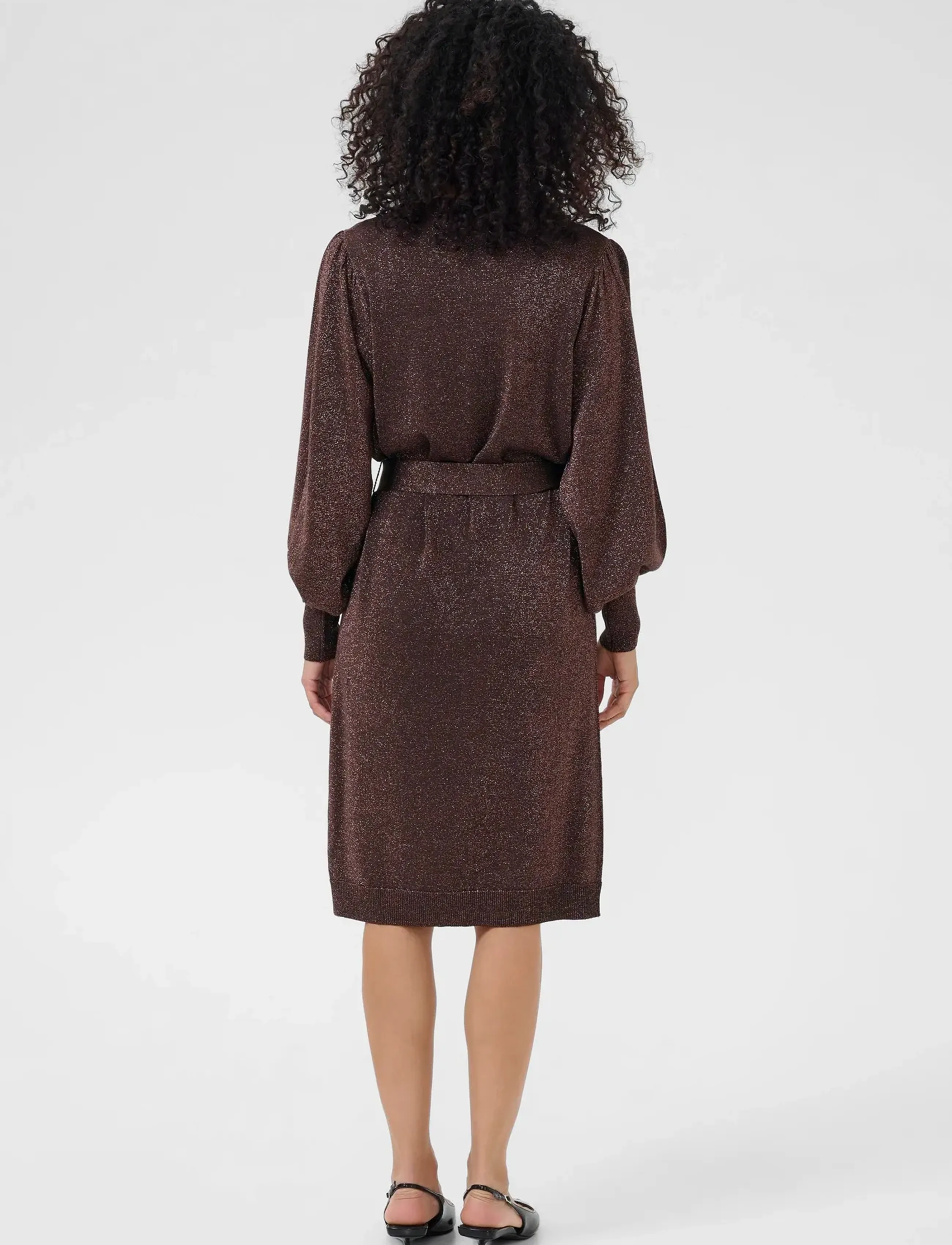 Kaffe - KAregina Knit Belt Dress - herbstersparnisse - black coffee - 4
