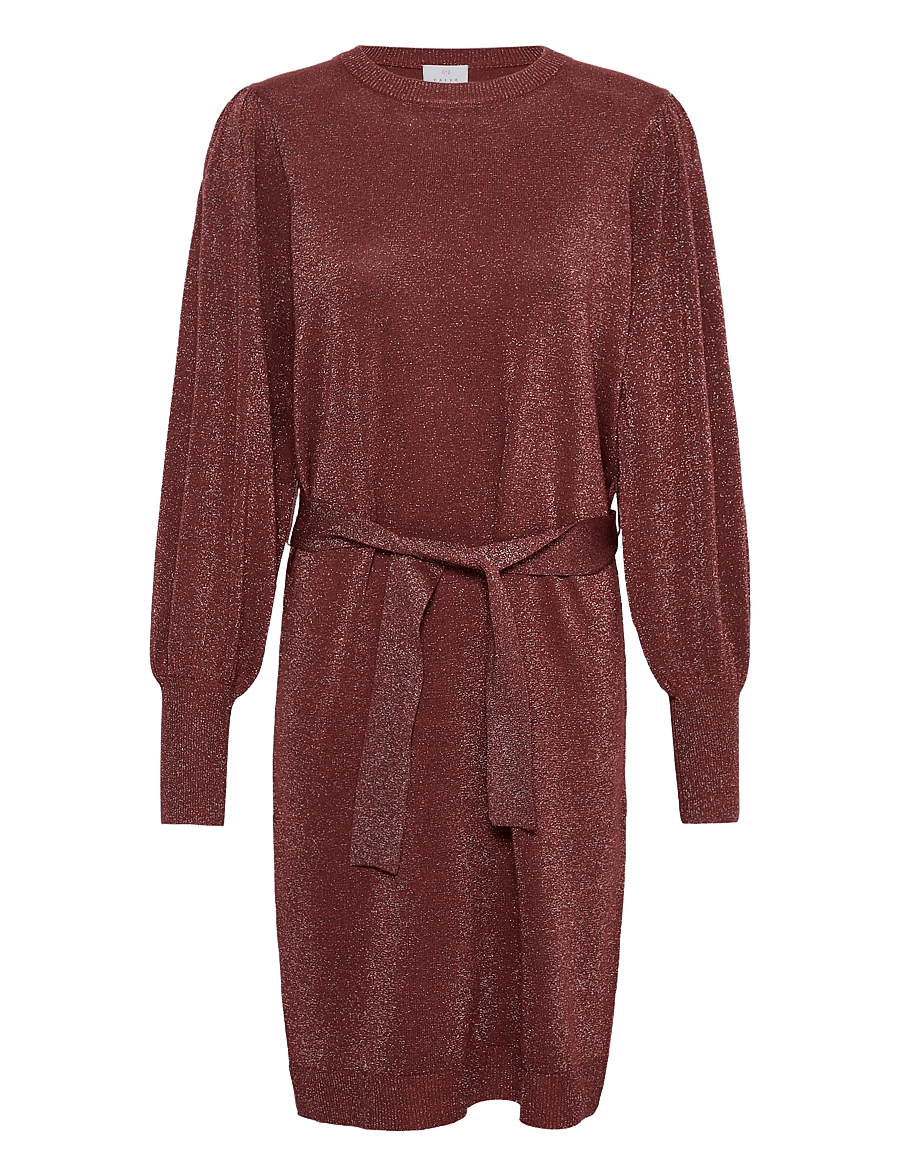 Kaffe - KAregina Knit Belt Dress - stickade klänningar - port - 0