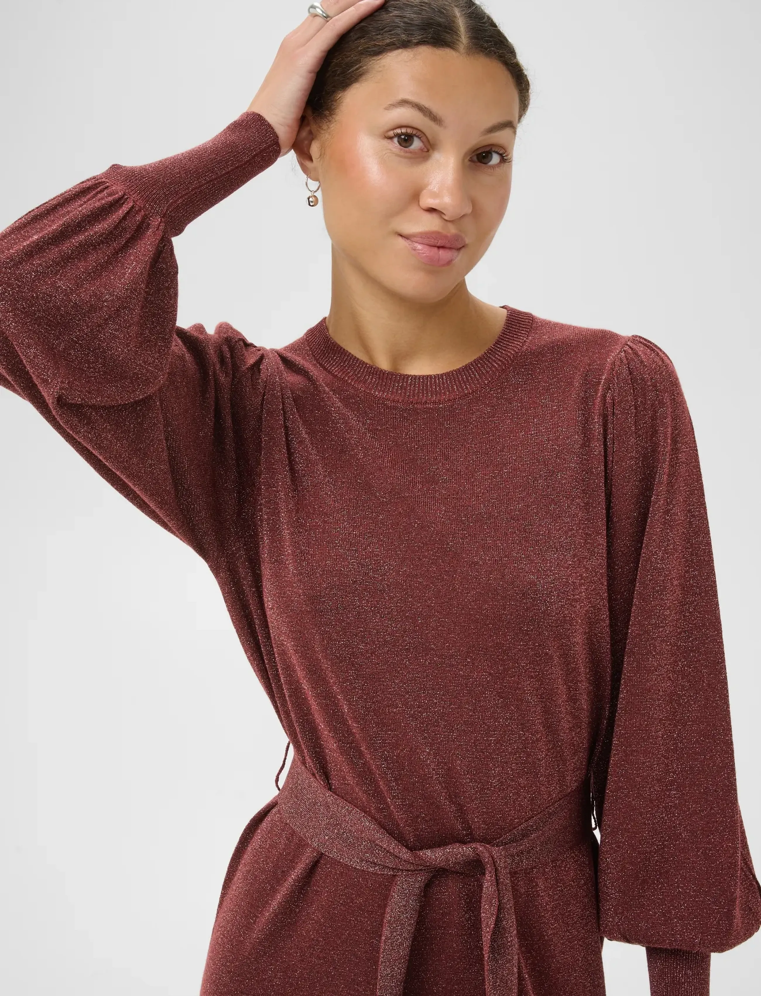 Kaffe - KAregina Knit Belt Dress - herbstersparnisse - port - 5