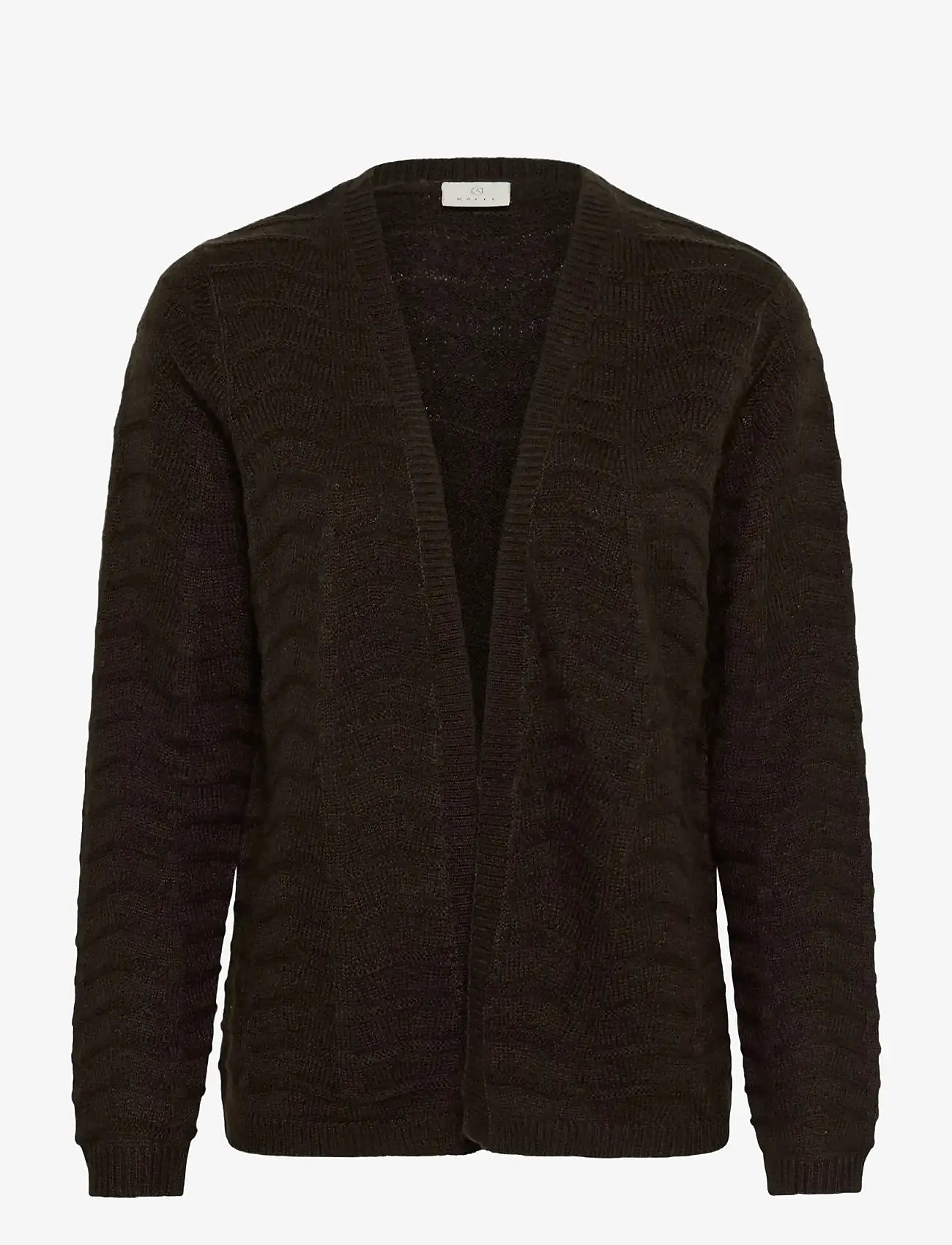 Kaffe - KAemria Short Cardigan - rudens drabužiai - black coffee - 0