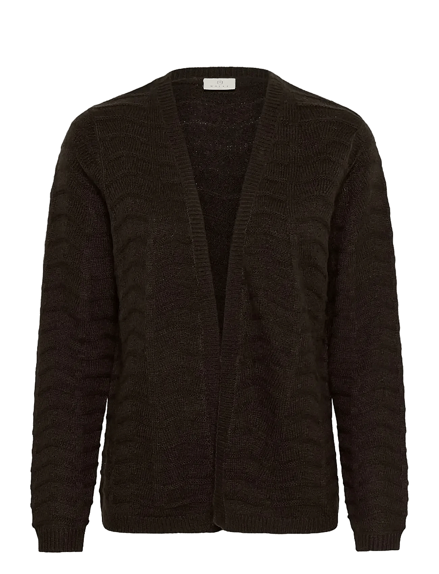 Kaffe - KAemria Short Cardigan - koftor - black coffee - 0