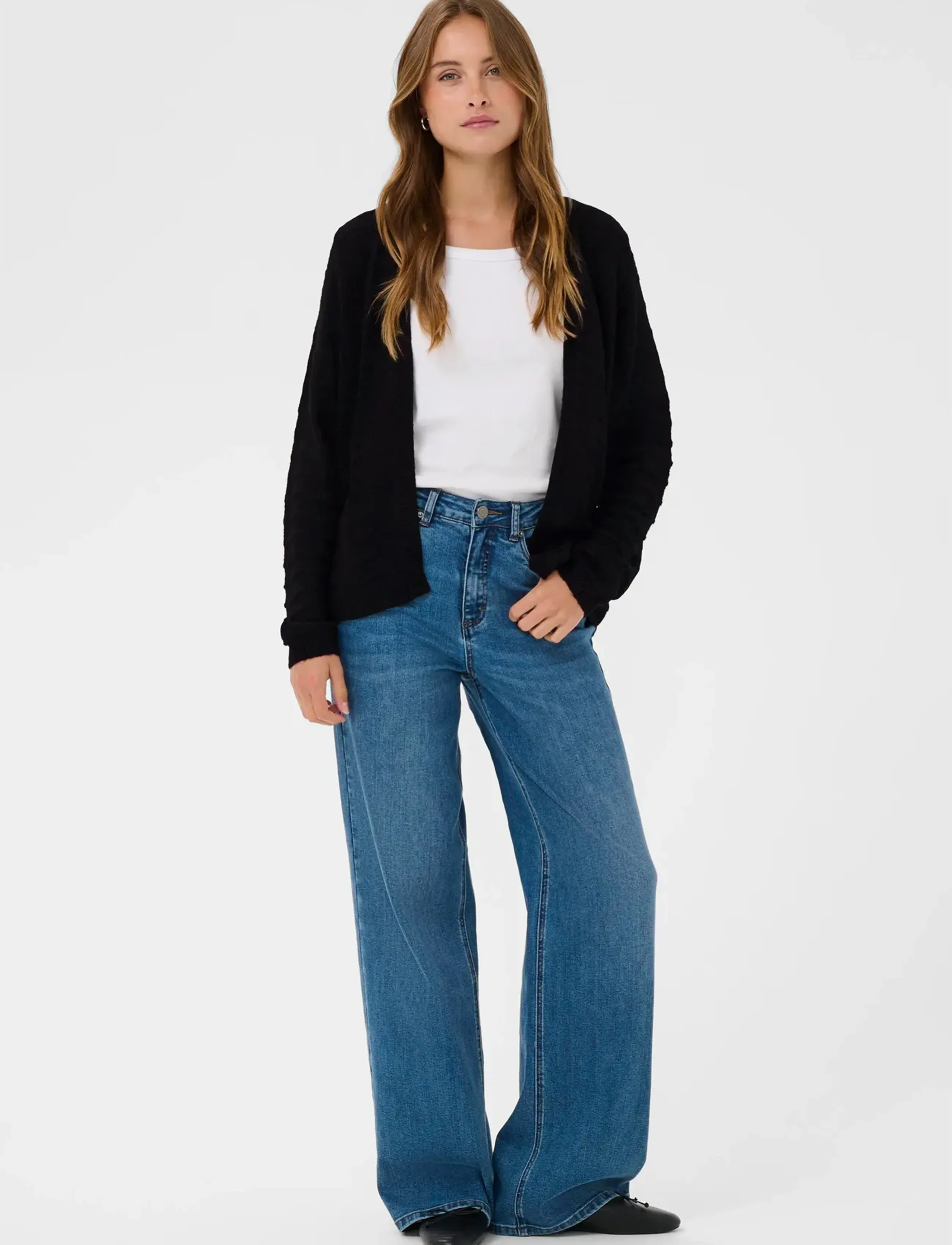 Kaffe - KAemria Short Cardigan - strickjacken - black deep - 3