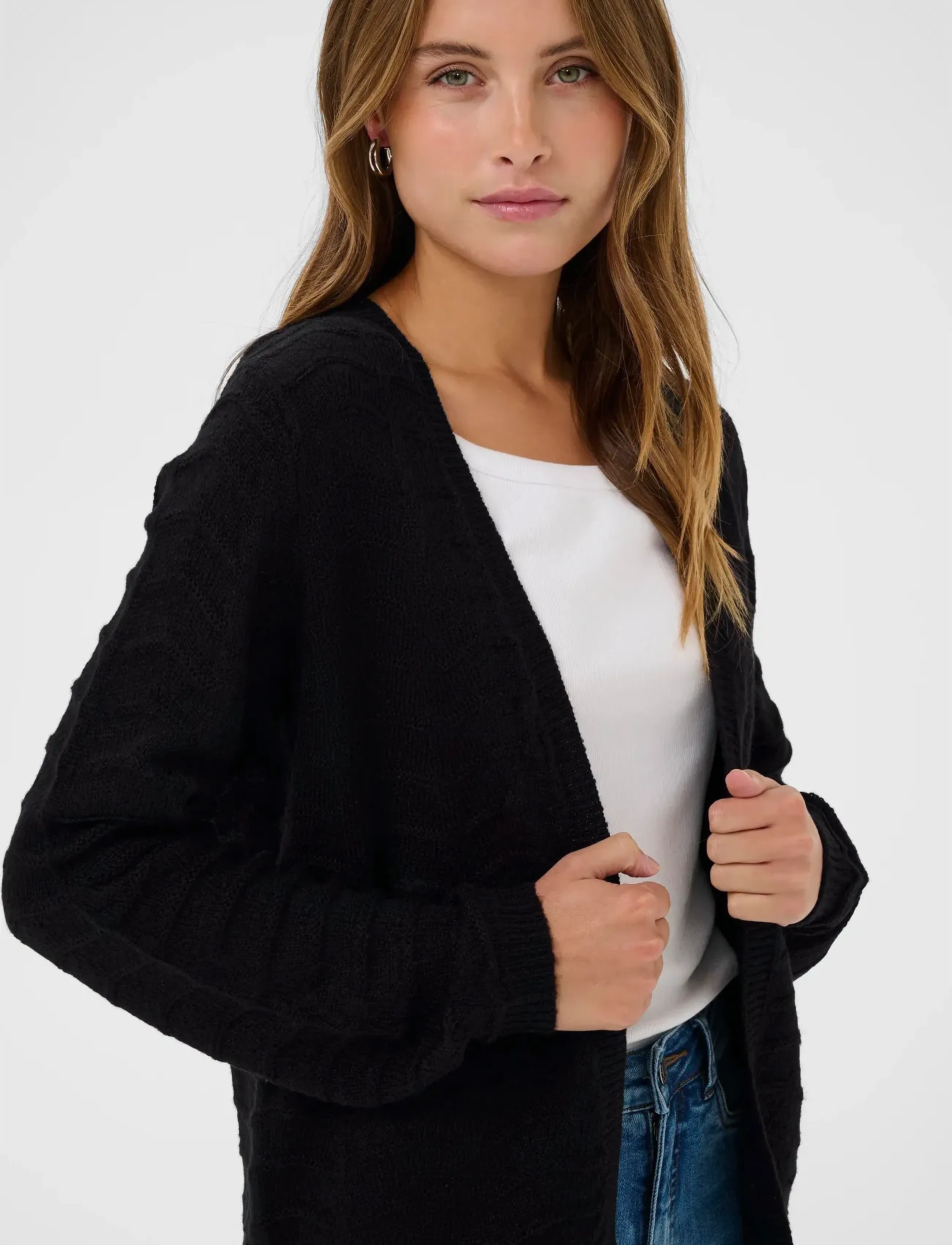 Kaffe - KAemria Short Cardigan - strickjacken - black deep - 5