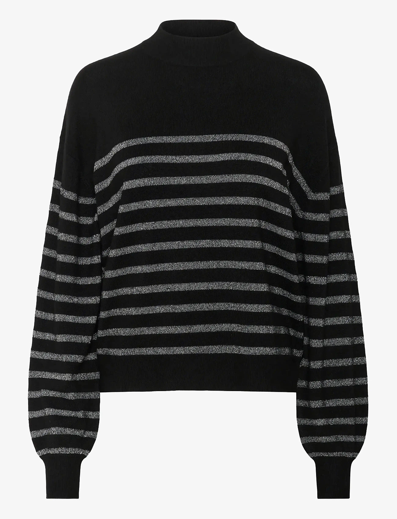 Kaffe - KAlizz Turtleneck Pullover - herbstliche kleidung - black / silver stripe - 0