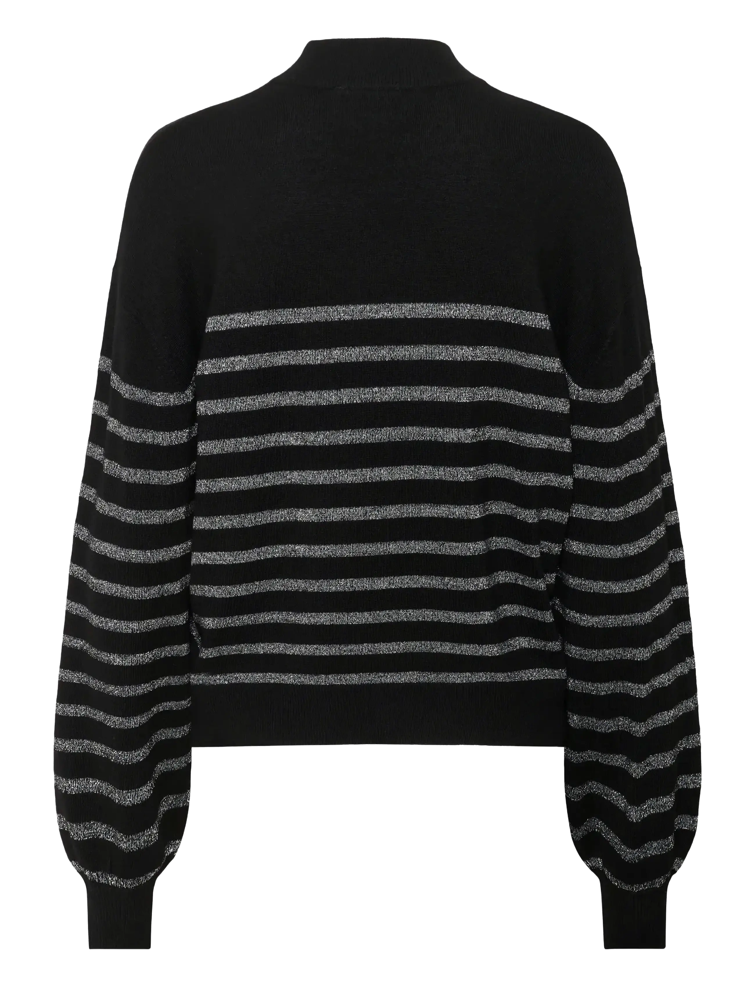 Kaffe - KAlizz Turtleneck Pullover - tröjor - black / silver stripe - 2