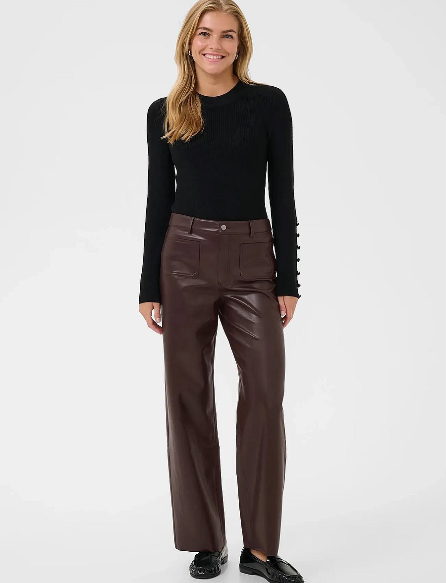 Kaffe - KAmikka PU Jeans - nahkpüksid - black coffee - 3