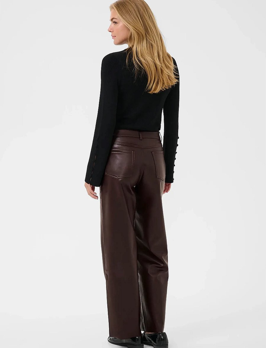 Kaffe - KAmikka PU Jeans - nahkpüksid - black coffee - 4