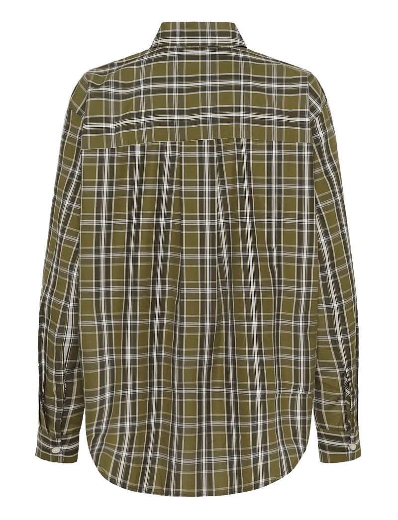 Kaffe - KAchris Shirt - pitkähihaiset kauluspaidat - green check - 2