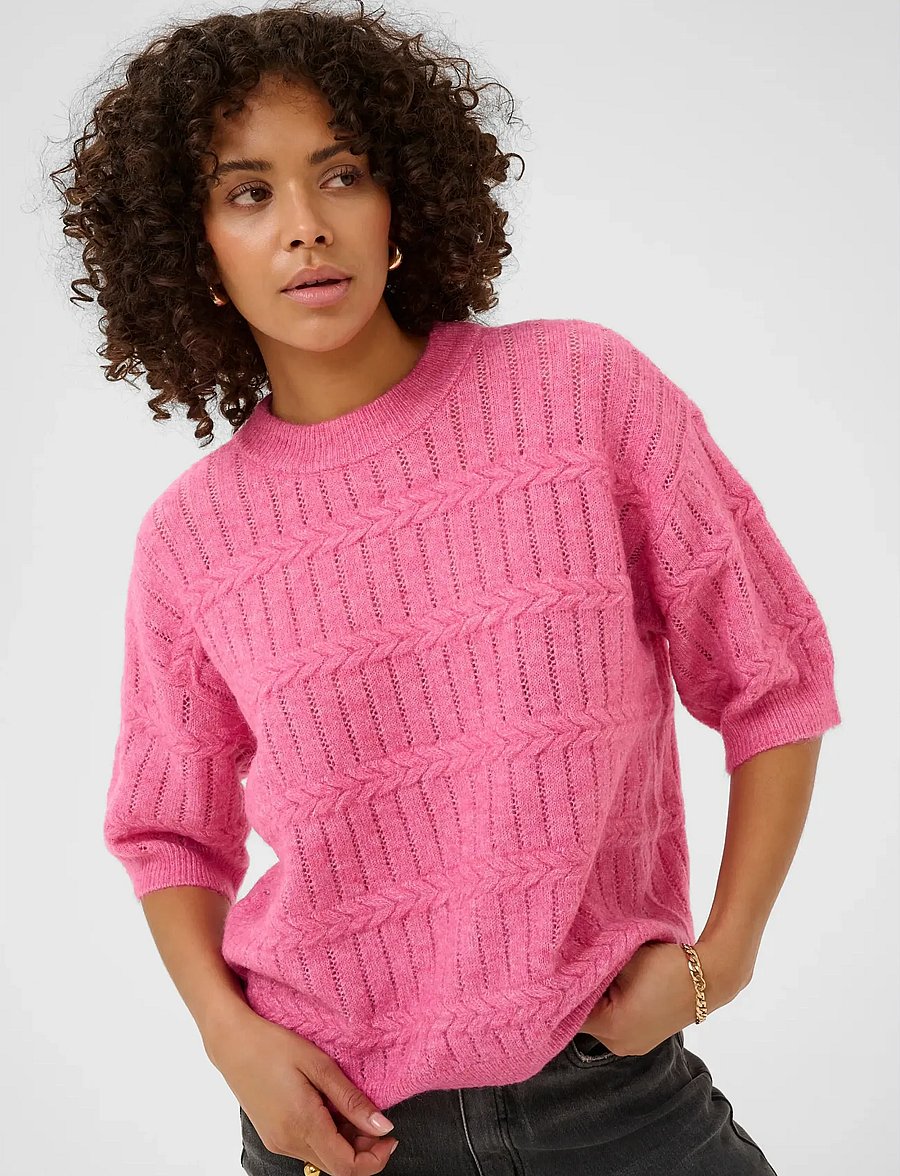Kaffe - KAmonia Pullover - jumpers - pink power melange - 5