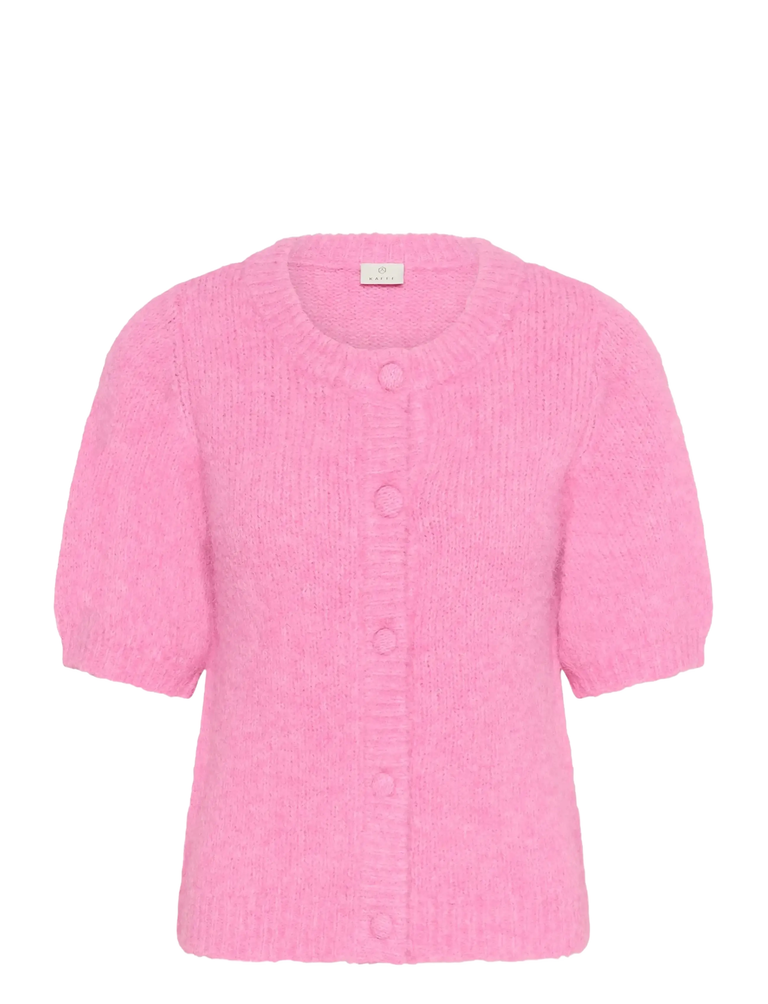 Kaffe KAemelie Cardigan - Transitional Layering - PINK POWER MELANGE / pink/rose