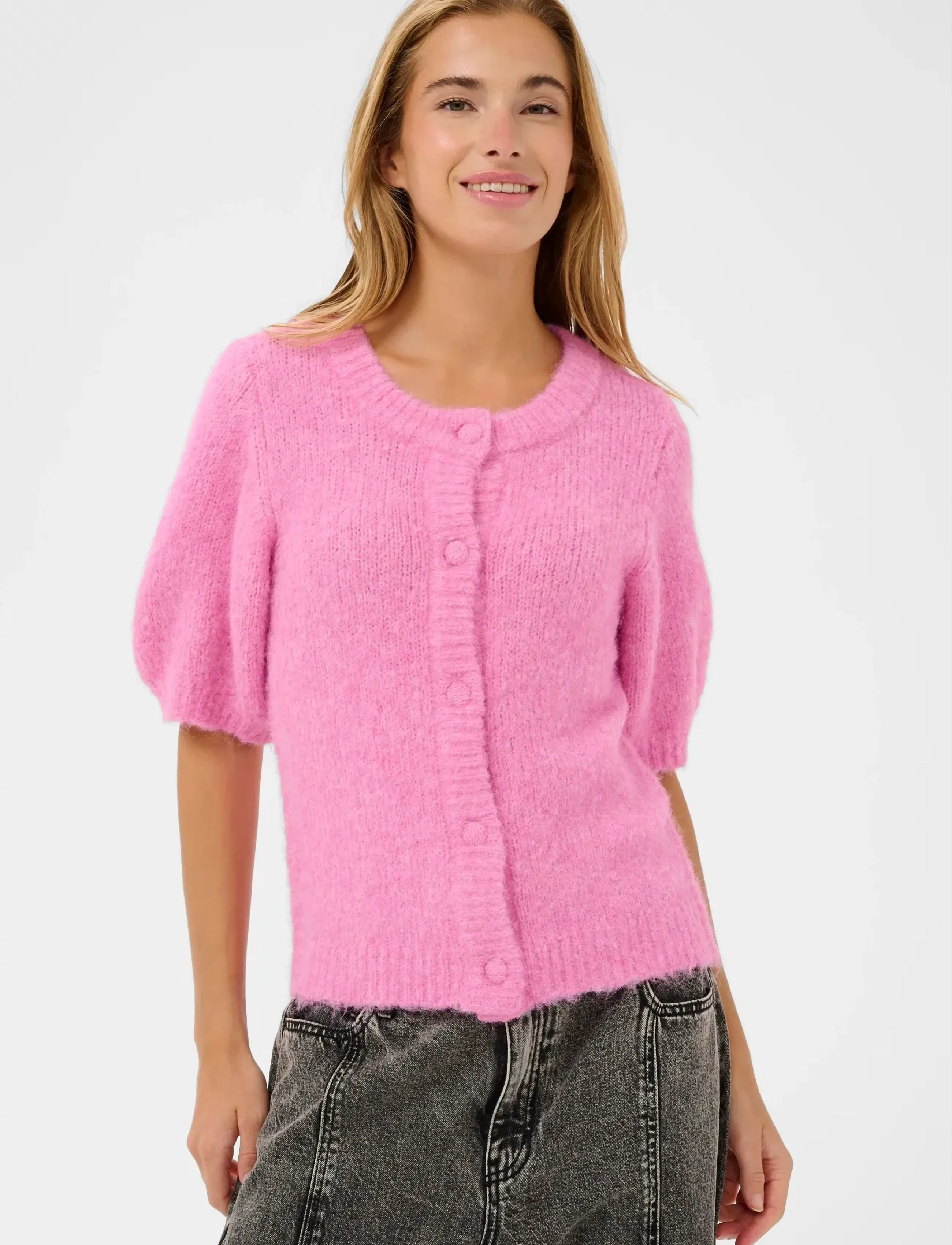 Kaffe Kaemelie Cardigan, M, Knitwear, Rosa - Cardigans, Frauen