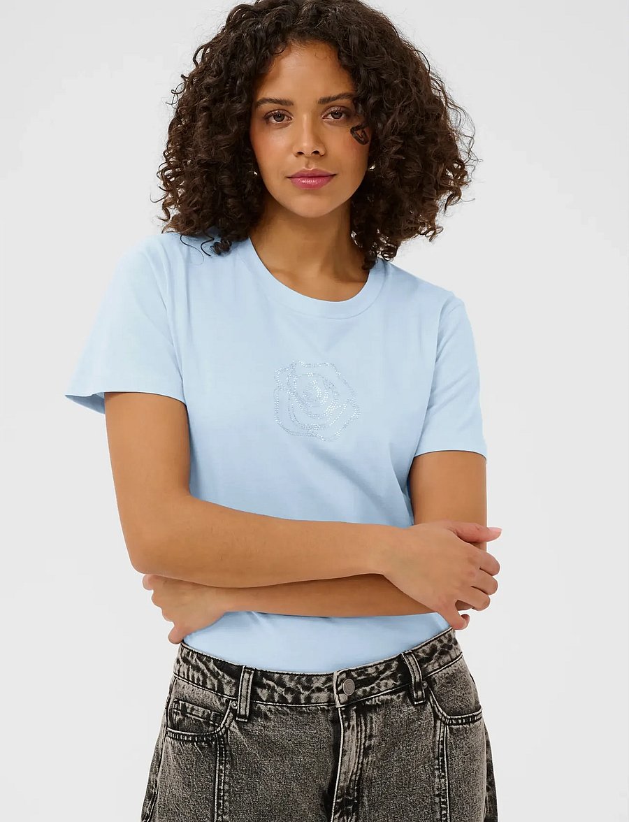 Kaffe - KAjean T-Shirt - t-shirts - powder blue - 0