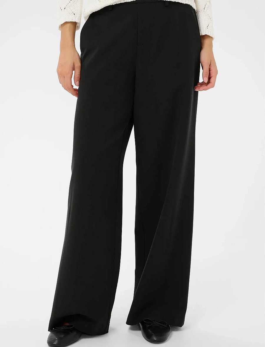 Kaffe - KAvalley Pants - hosen mit weitem bein - black deep - 0