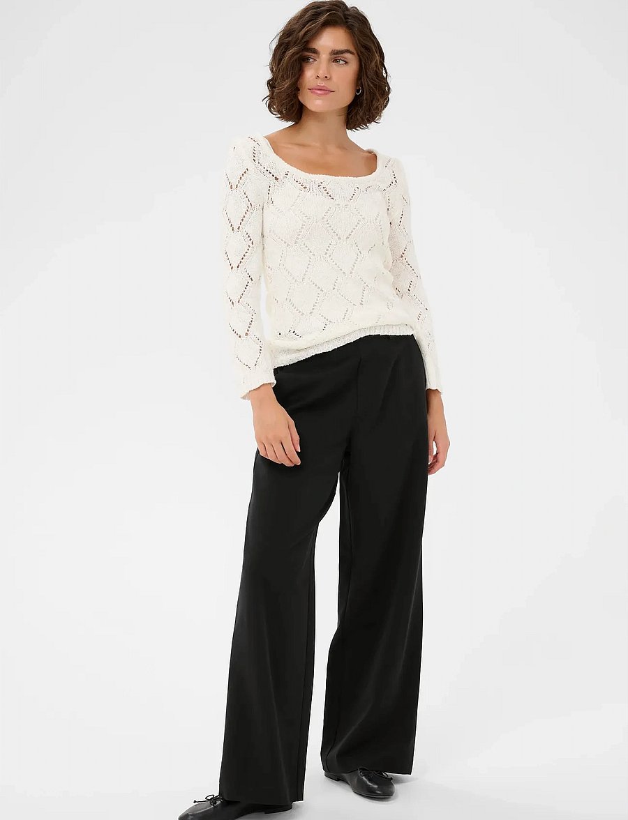 Kaffe - KAvalley Pants - hosen mit weitem bein - black deep - 3