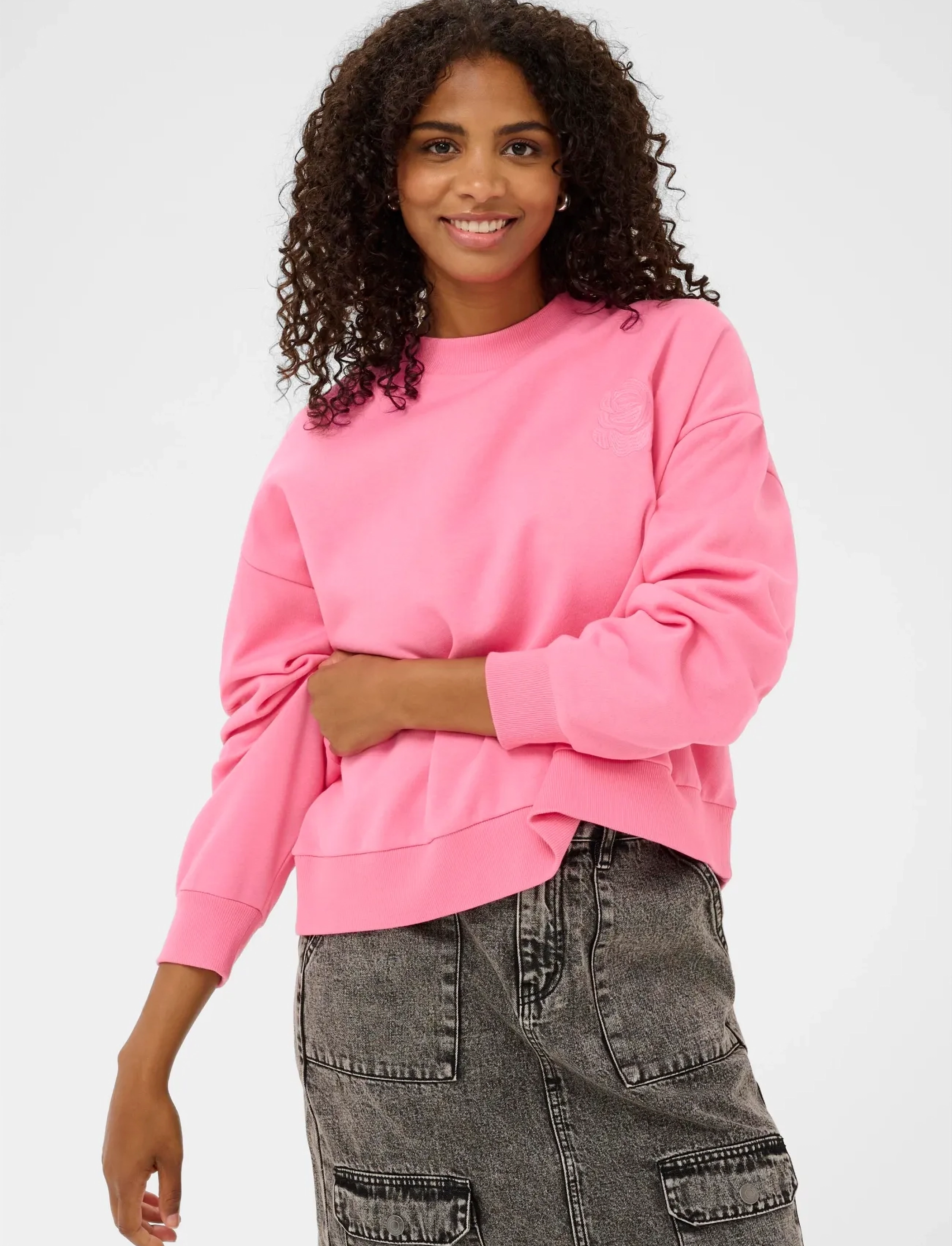 Kaffe Kasussi Sweatshirt, L, Pink, Sweatshirts & Hættetrøjer > Sweatshirts, Dame