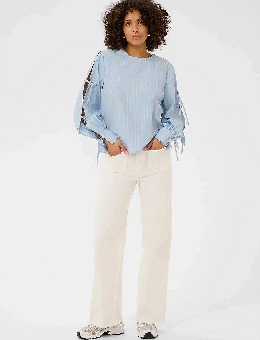 Kaffe - KAlevia Blouse - langärmelige blusen - powder blue stripe - 3