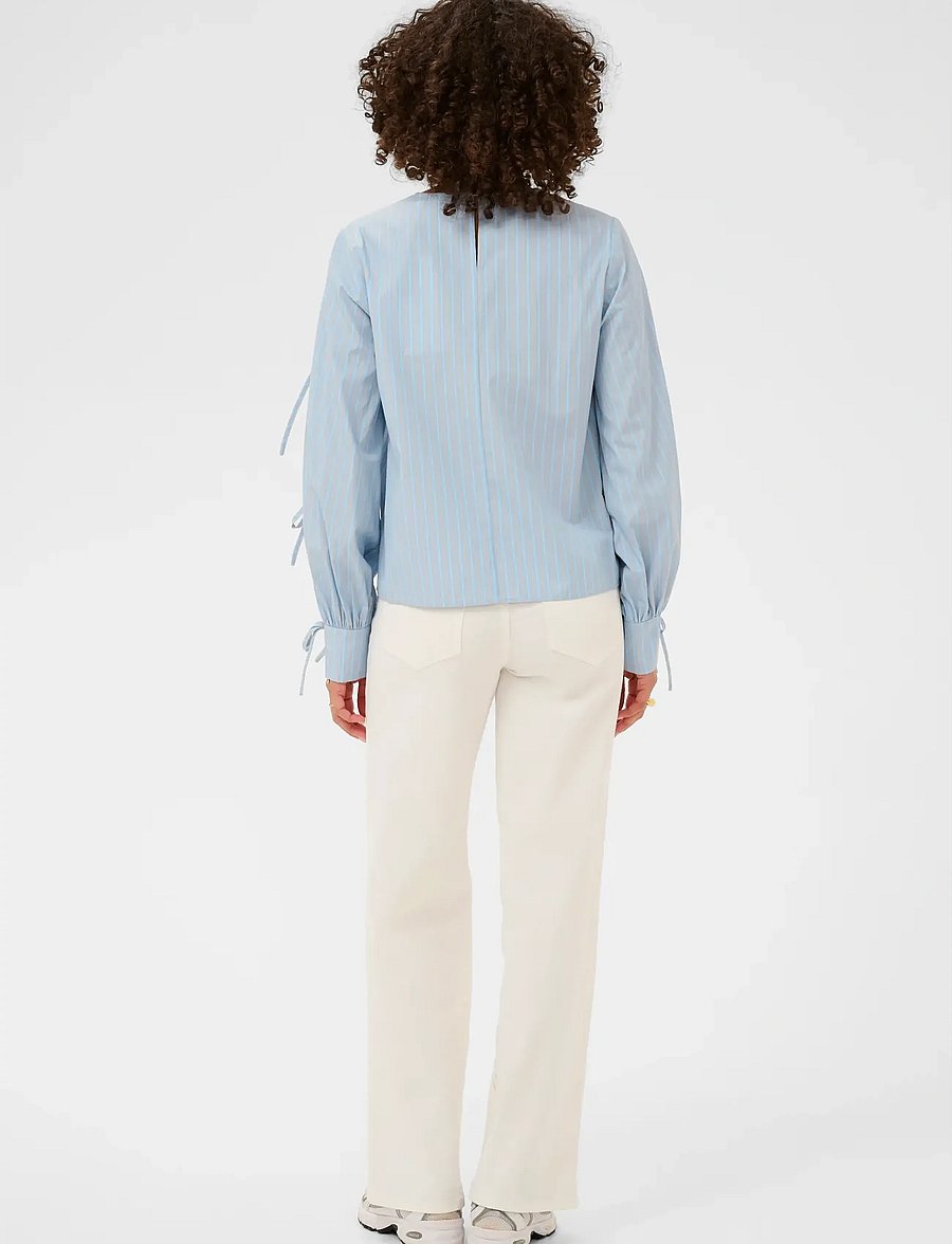 Kaffe - KAlevia Blouse - langärmelige blusen - powder blue stripe - 4
