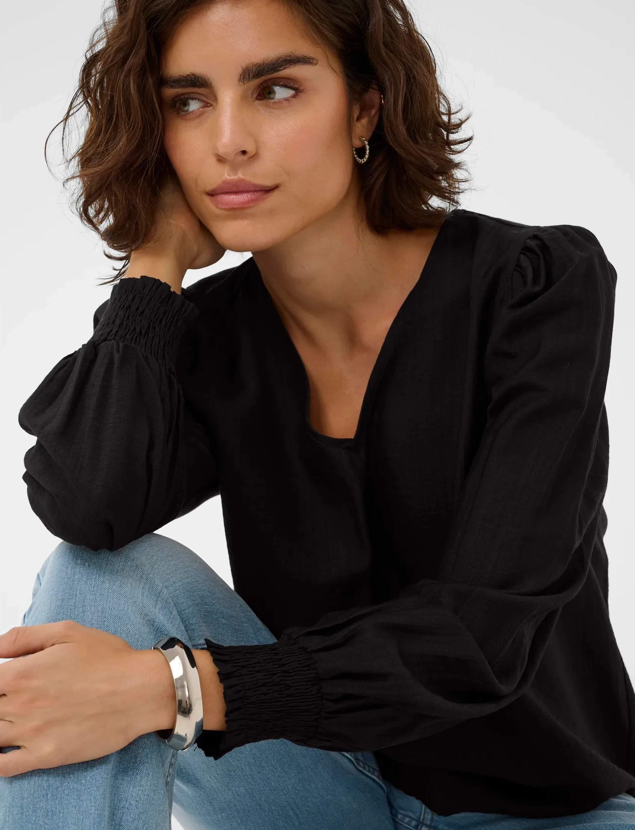 Kaffe - KAlufia Blouse - langærmede bluser - black deep - 4