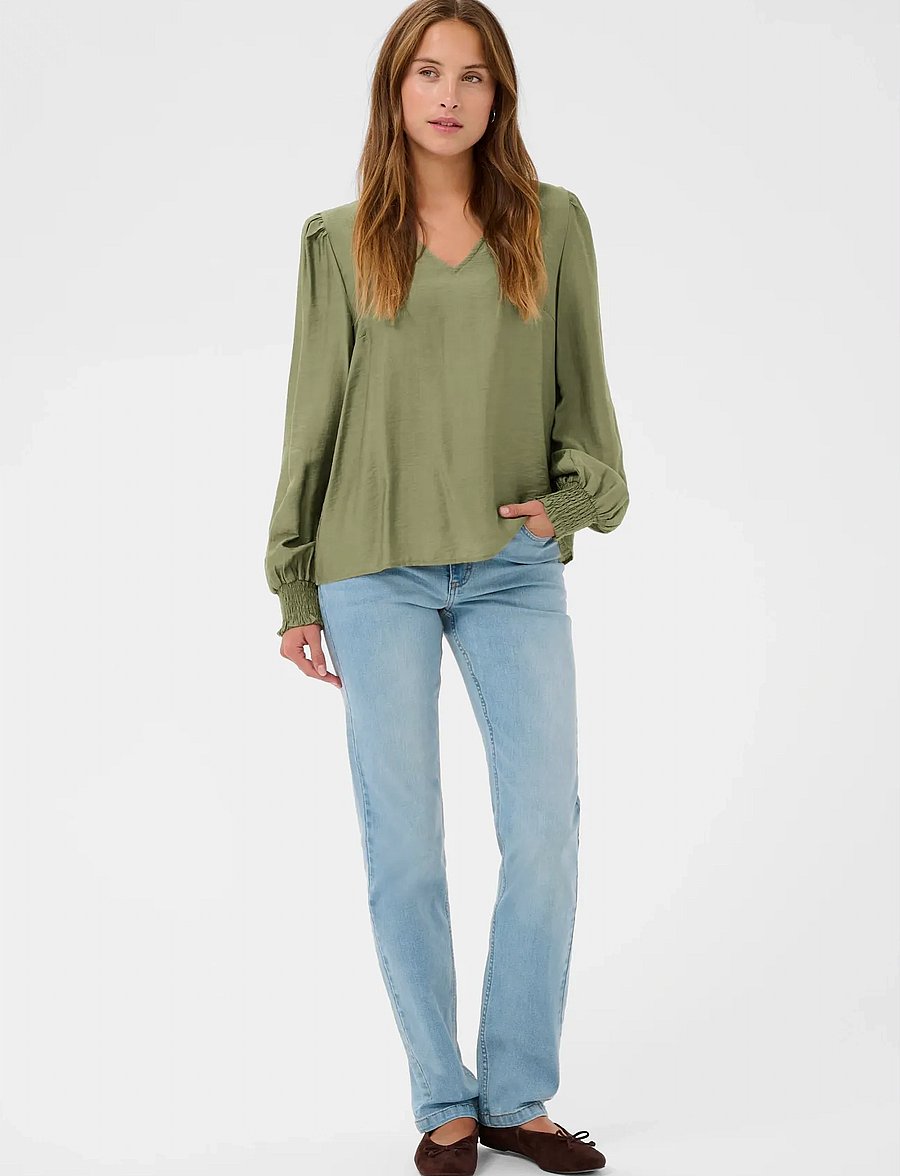 Kaffe - KAlufia Blouse - langärmelige blusen - dusky green - 3