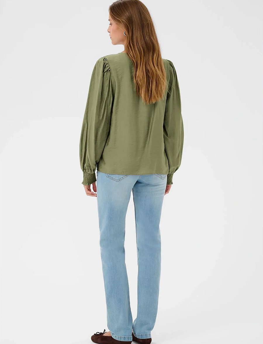 Kaffe - KAlufia Blouse - langärmelige blusen - dusky green - 4