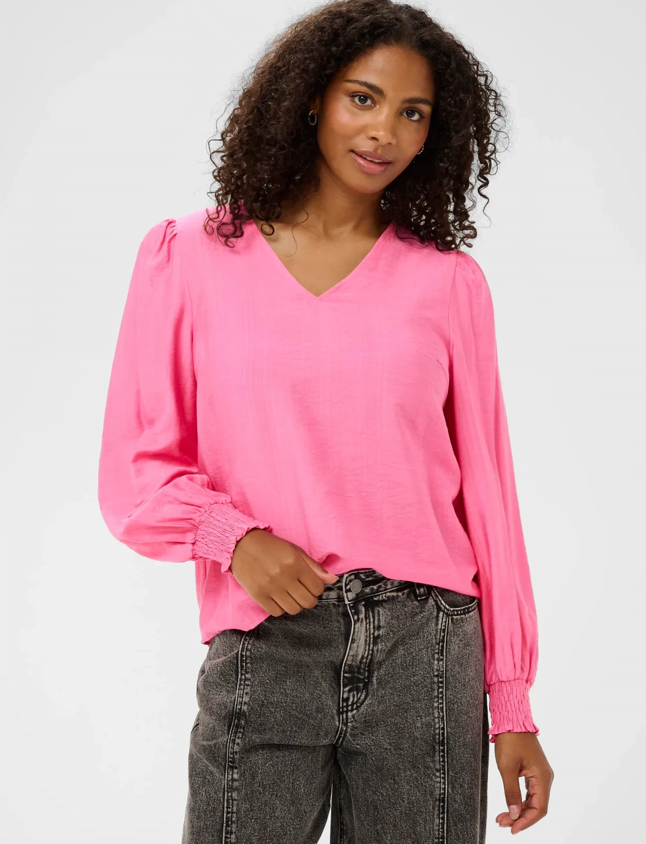 Kaffe Kalufia Blouse, 40, Pink, Bluser > Langærmede, Dame